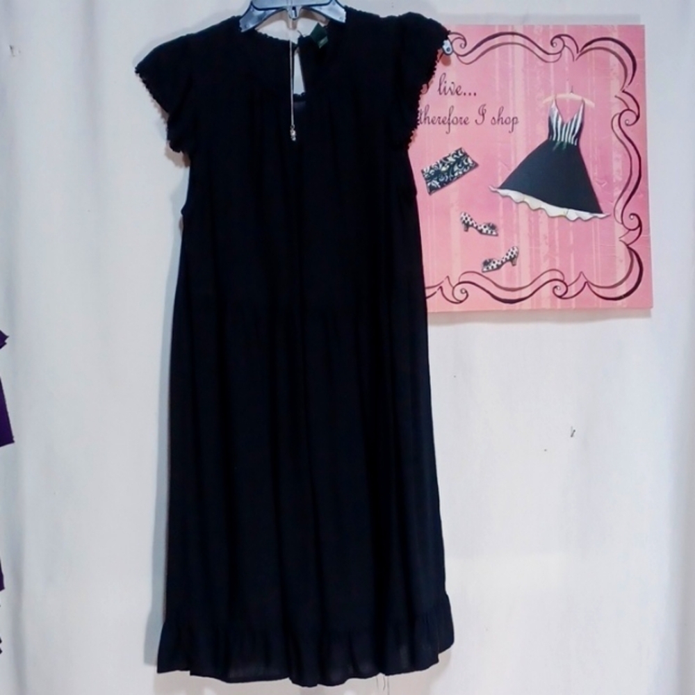 Wild FABLE woman dress in a m size BLACK RAYON MATERIAL WITH RUFFLES